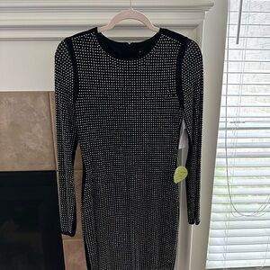 Bodycon Black Studded Dress